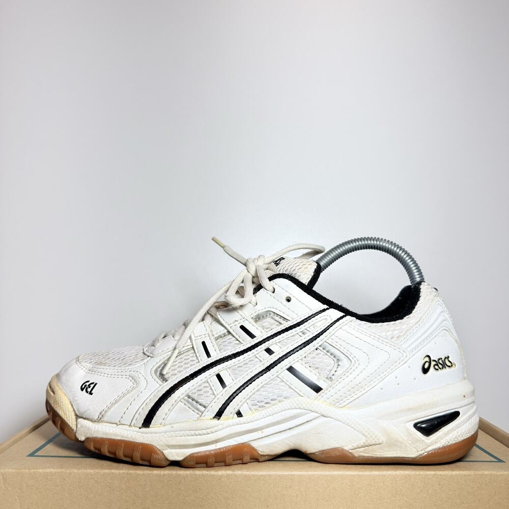 ASICS GEL Rocket 6 Men Size 8 White Black Indoor Court Volleyball Shoes Sneakers